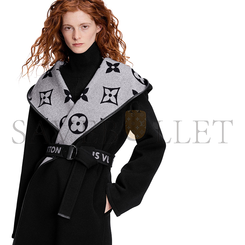 LOUIS VUITTON BELTED DOUBLE FACE HOODED WRAP COAT 1A945S